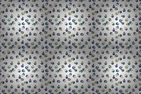 Raster illustration. Pattern on blue, black and white. Seamless of Variety Muffi Stock Illustration