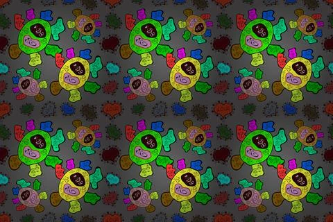 Raster illustration. Raster abstract pattern page for antistress. On green, gray Illustrazione stock