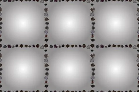 Raster illustration. Seamless pattern.Hand drawn doodle frames. Illustration in Stock Illustration