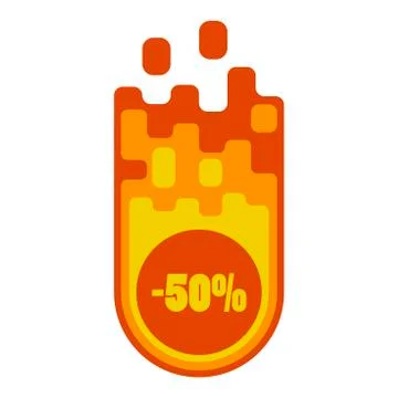 Raster image of a meteorite that falls at a 50 percent discount Stock Illustration