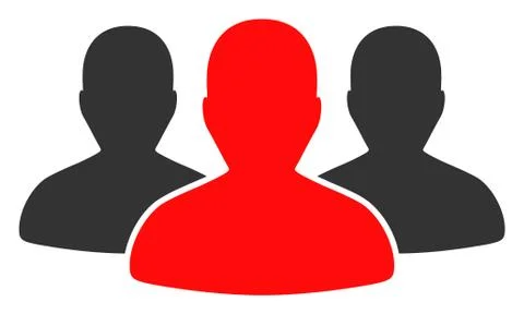 Raster Leader Men Group Flat Icon Symbol Stock Illustration