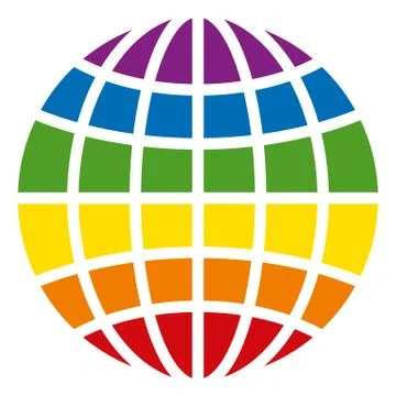 Raster LGBT Globe Flat Icon Symbol Stock-Illustration