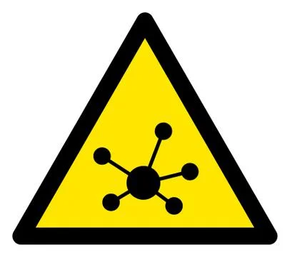 Raster Links Warning Triangle Sign Icon Illustrazione stock
