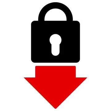 Raster Lock Down Flat Icon Symbol Stock Illustration