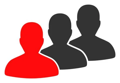 Raster Men Group Flat Icon Symbol 스톡 일러스트