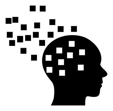 Raster Mind Disintegration Flat Icon Illustration Stock Illustration
