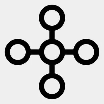 Raster Network Node Icon on White Background Stock Illustration