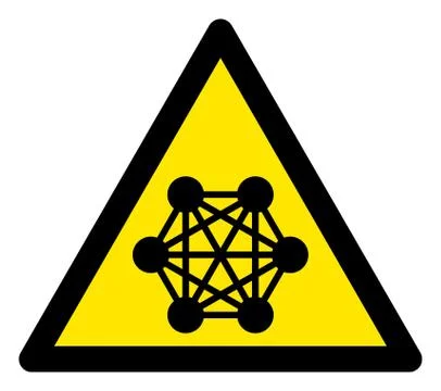 Raster Network Warning Triangle Sign Icon Stock Illustration