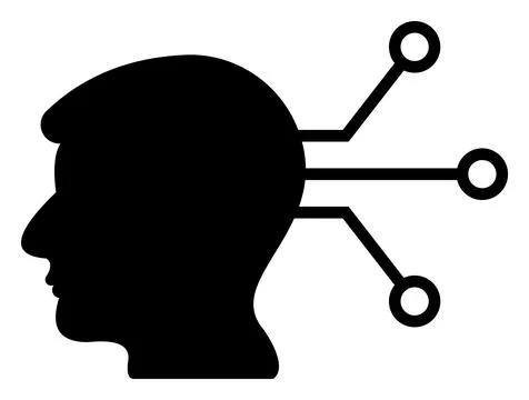Raster Neural Interface Icon Illustration Illustrazione stock