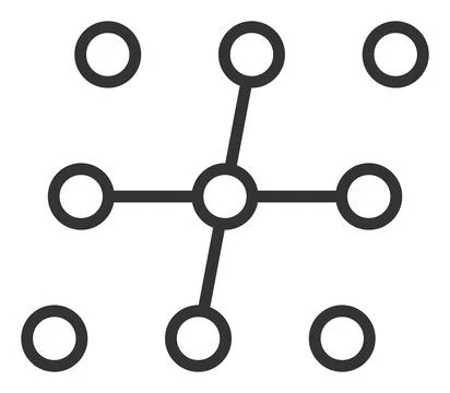 Raster Nodes Flat Icon Symbol Stock Illustration