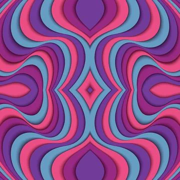 Raster paper cut waves modern background. イラスト素材