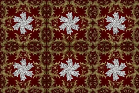 Raster pattern on red, neutral and yellow colors. Suitable for fabric, paper, pa Illustrazione stock