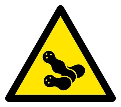 Raster Peanuts Warning Triangle Sign Icon Stock Illustration