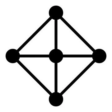 Raster Rhombus Grid Nodes Flat Icon Illustration Illustrazione stock