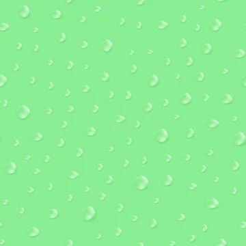 Raster seamless drops pattern on green background Stock Illustration