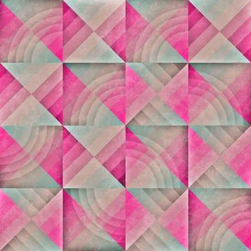 Raster Seamless Geometric Grunge Pattern Stock Illustration