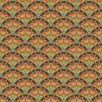 Raster seamless pattern. Ethnic nature background Ilustração Stock