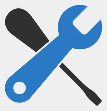 Raster Service Tools Icon on White Background Illustrazione stock