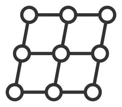 Raster Shifted Grid Nodes Flat Icon Image Illustrazione stock