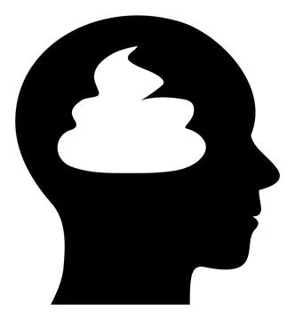 Raster Shit Brain Flat Icon Illustration Stock Illustration
