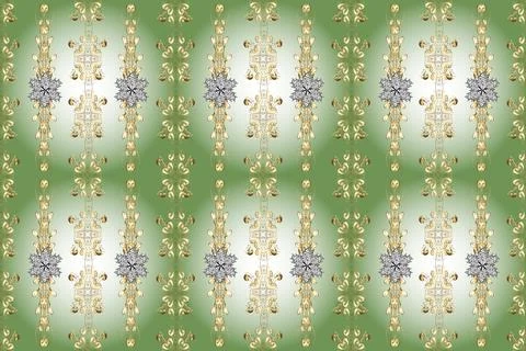 Raster sketch. Classic style. Patterns on neutral, gray and green colors. Beauti 스톡 일러스트