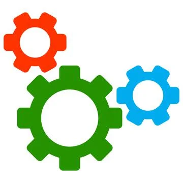 Raster Top Gear Flat Icon Illustration Stock Illustration