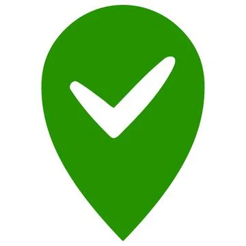 Raster Valid Place Flat Icon Image Stock Illustration