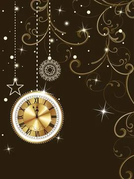 The raster version Christmas &amp; New-Year's greeting card. Stock Illustration