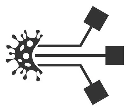 Raster Virus Electronics Flat Icon Symbol Stockillustratie