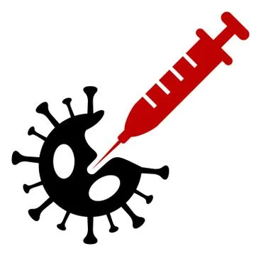 Raster Virus Vaccination Flat Icon Symbol Stock-Illustration