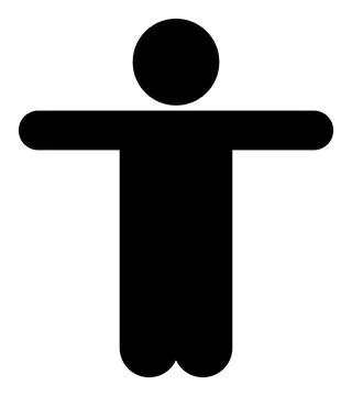 Raster Welcome Man Flat Icon Image Stock Illustration