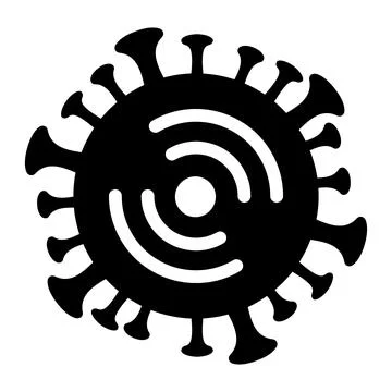 Raster Wi-Fi Virus Flat Icon Symbol 库存插图
