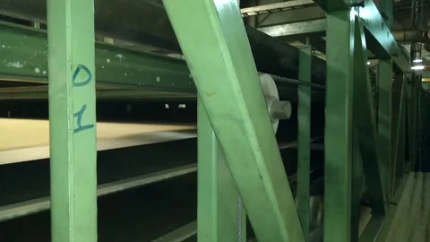 RasThe canvas-folding machine does its job. Textile production. Stock Footage 122212365