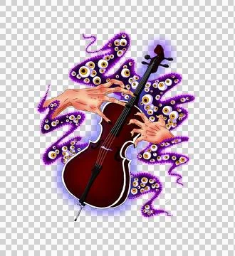Rastr illust violoncello Stock Illustration