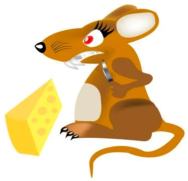 Rat and cheese Stock Illustration