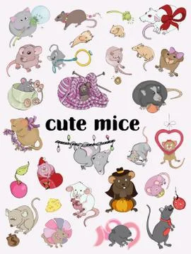 Rat and mouse collection vector silhouette Stock Illustration