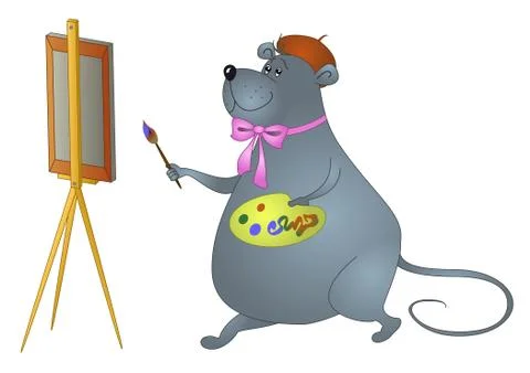 Rat-artist Stock Illustration