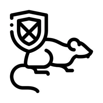 Rat Ban Icon Vector Outline Illustration Illustrazione stock