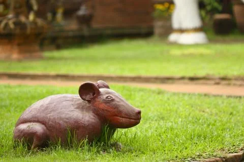 Rat clay statue Stock Photos