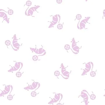 Rat control glyph seamless pattern Stock Illustration