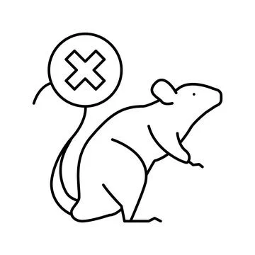 Rat control line icon vector illustration Stock Illustration