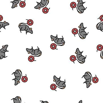Rat control vector seamless pattern Illustrazione stock
