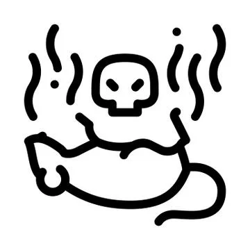 Rat Dead Icon Vector Outline Illustration Illustrazione stock