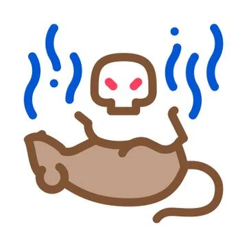 Rat Dead Icon Vector Outline Illustration Illustrazione stock