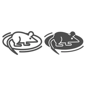 Rat for experiments line and solid icon, science concept, Experimental mouse Stockillustratie