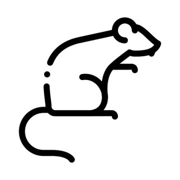 Rat Icon Vector Outline Illustration Illustrazione stock