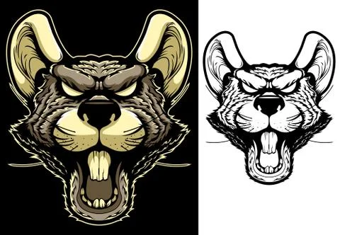 Rat Mascot Head Illustrazione stock