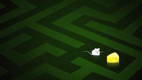 Rat In Maze WallPaper 4K Stock Illustration