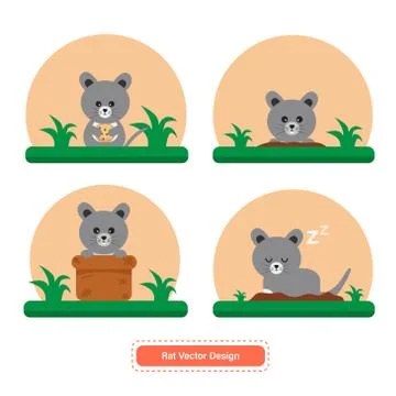 Rat or Mouse Vector for icon templates Stock Illustration