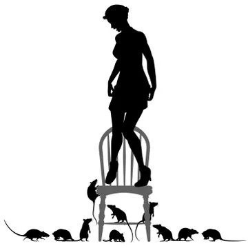 Rat phobia Stock Illustration